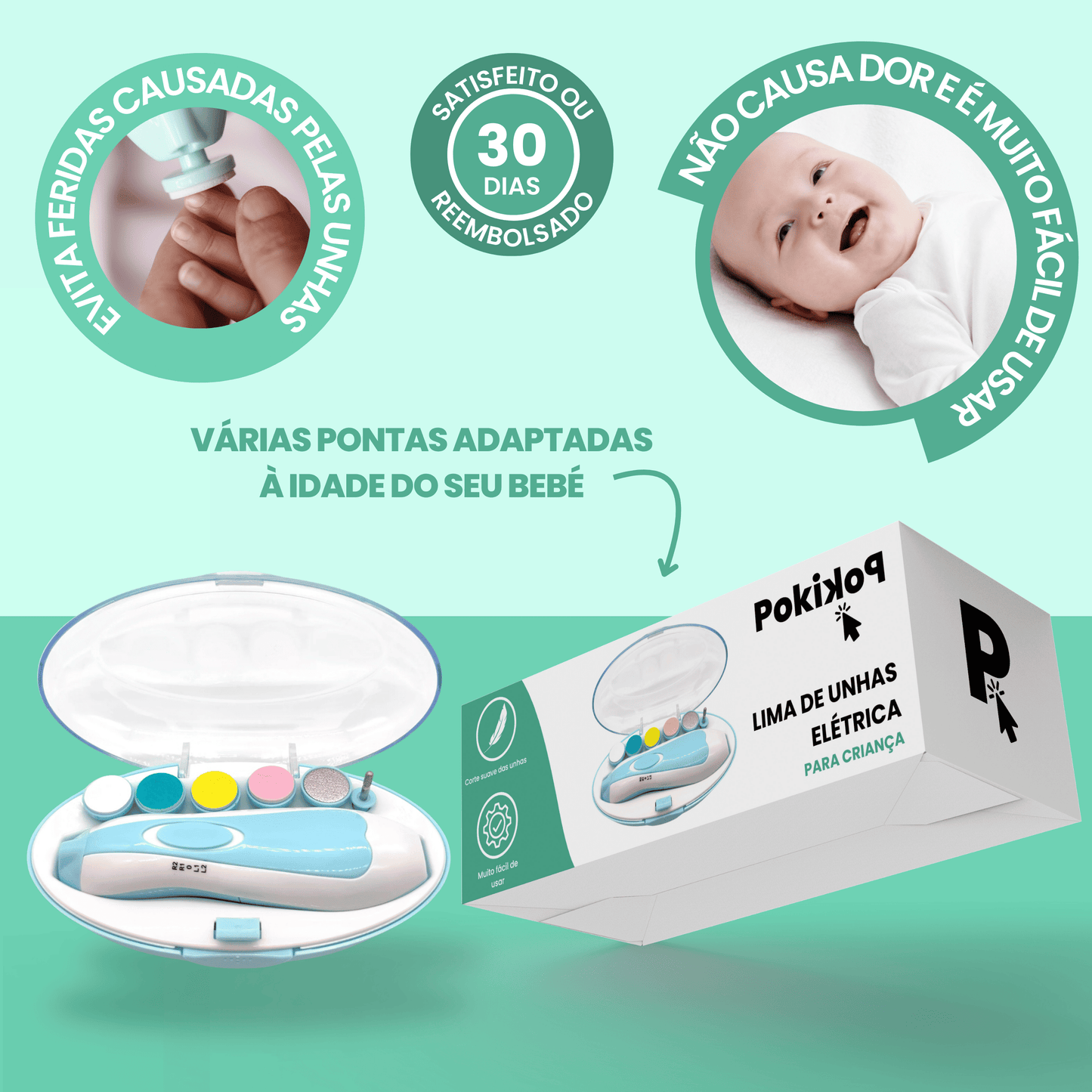 Lima Elétrica para Unhas de Bebé – Pokikop®