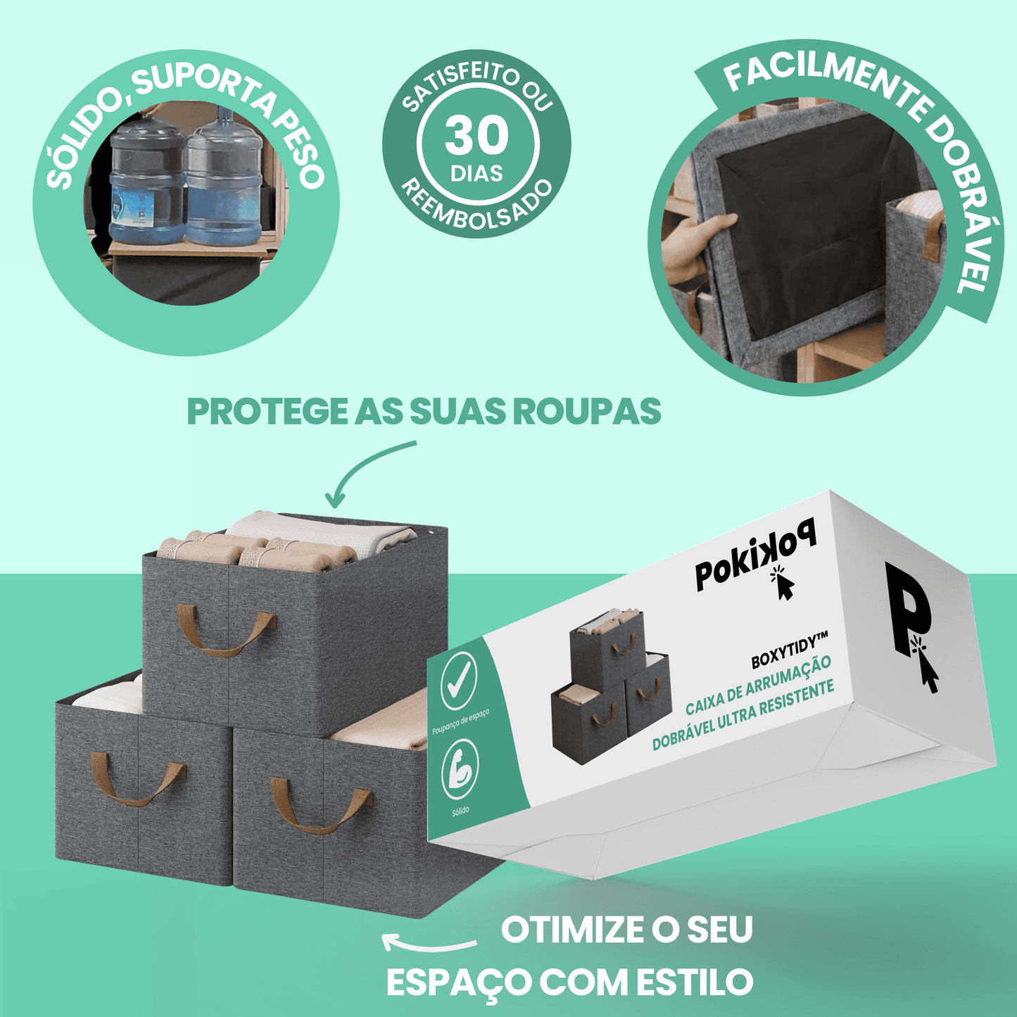 BoxyTidy™ - Caixa de Arrumação Dobrável Ultra Resistente