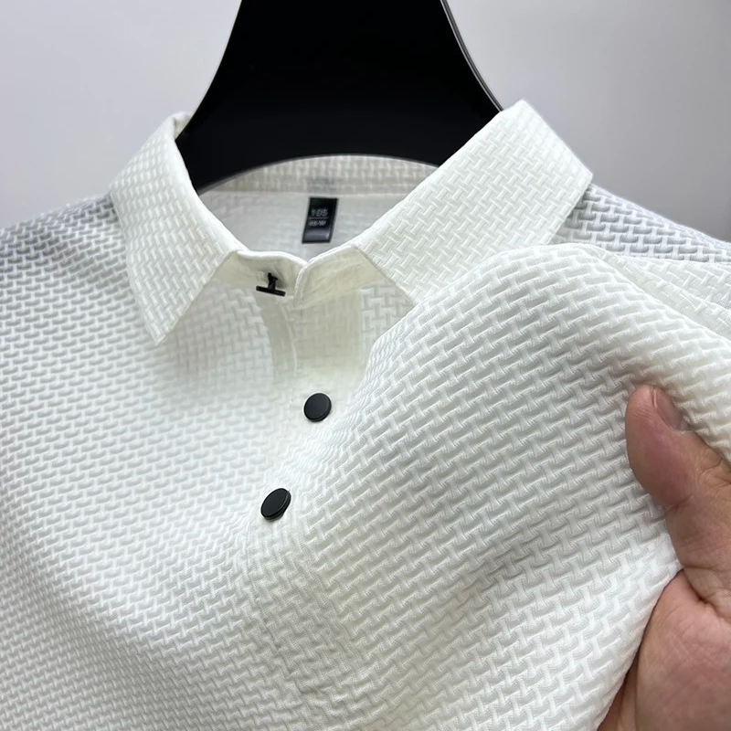 Polo de manga curta estilo tecido
