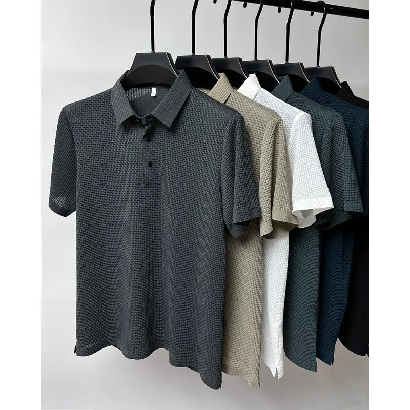 Polo de manga curta estilo tecido